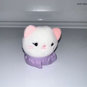 Squishmallows Kelsey Squishville White Cat Pink Ears Purple Dress